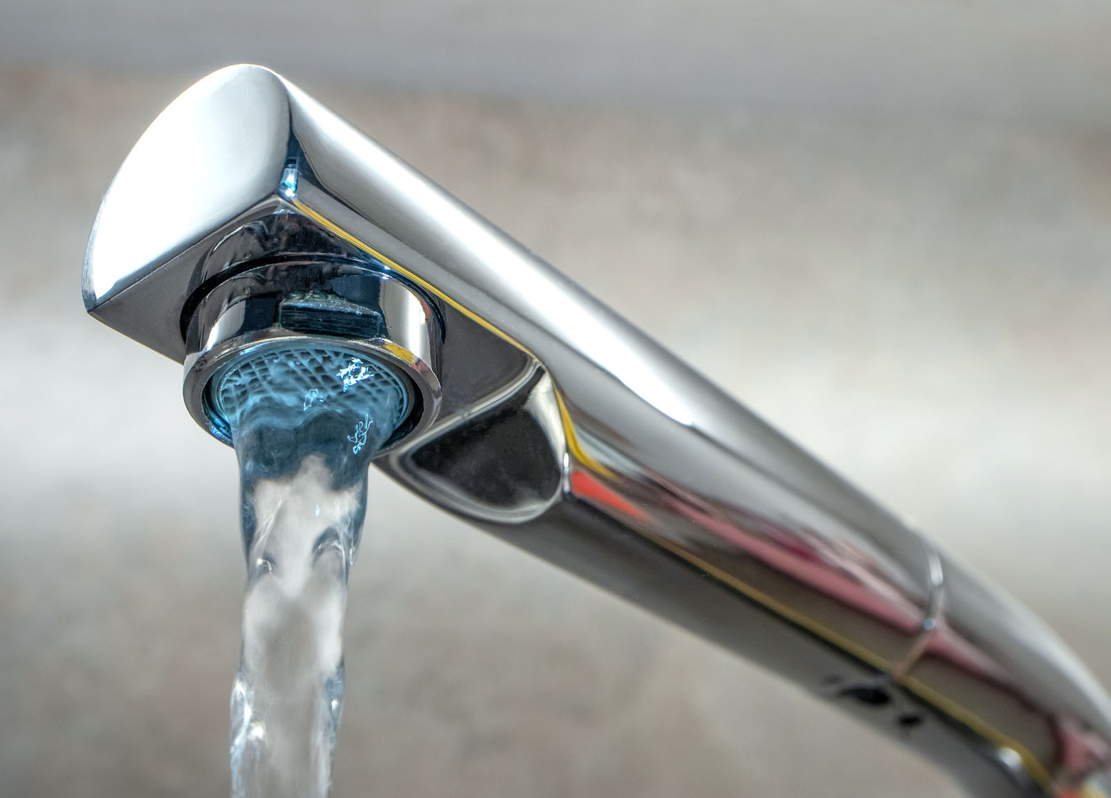 Running water from a newly fitted tap